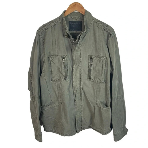 B17 Men’s Heritage 1981 Full Zip Military Drab Green Trendy Lightweight Jacket L - Picture 1 of 5